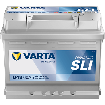 Baterie auto VARTA Dynamic SLI D43 560127054K262, 12 V, 60 Ah, 540 A, borna inversa, 242x175x190 mm