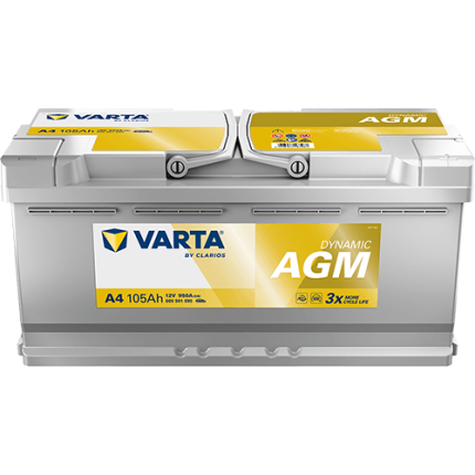 Baterie auto VARTA Dynamic AGM A4 xEV 605901095K262, 12 V, 105 Ah, 950 A, 394x175x190 mm